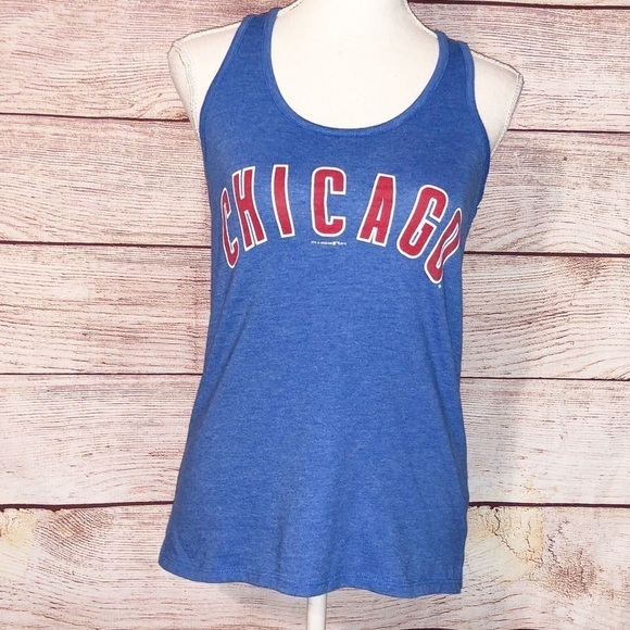 5th & Ocean Blue and Red Chicago Cubs Racerback Tank Top Size S - Picture 1 of 8